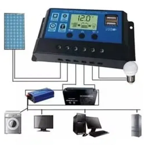 Controlador Solar Carga Lcd 20A Usb Regulador Automático