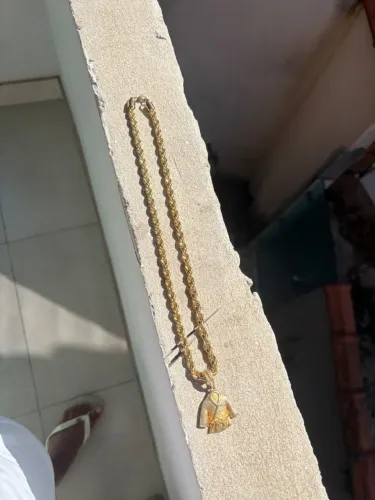 Cordão baiano faixa preta 18k