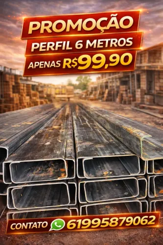 Promoção Perfil Enrijecido 6 Metros 75x40 #14 a Vista R$99,90