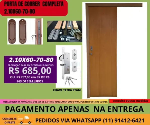 porta de correr trilho 2.00mt mod codp1