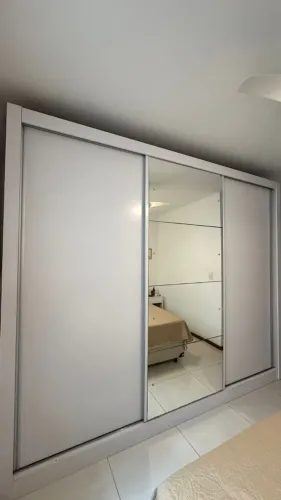 Guarda Roupa Casal 4 Espelhos 3 Portas de Correr 6 Gavetas Toronto Espresso Móveis