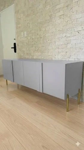 Buffet Cinza com Dourado 1,80m