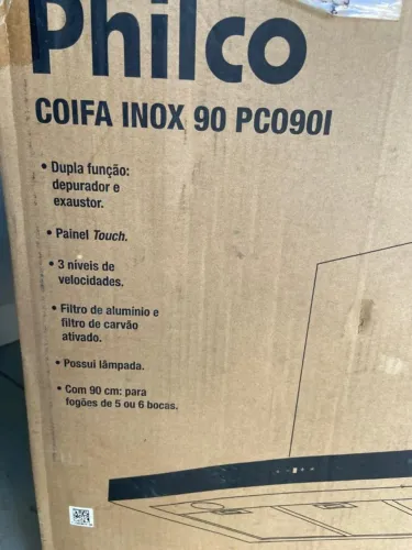 Coifa Philco PCO90I 90 cm Touch Inox - Nova, Nunca Instalada