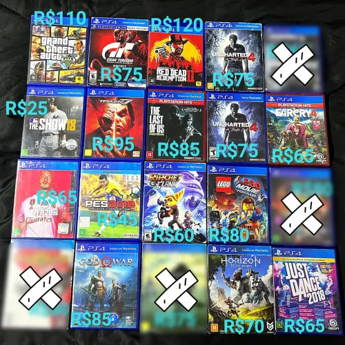 Jogos PS4 - Diversos títulos em ótimo estado!