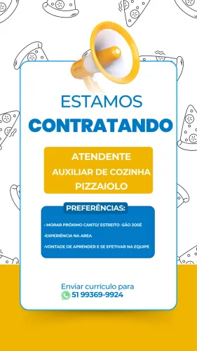 VAGA DE EMPREGO PIZZARIA