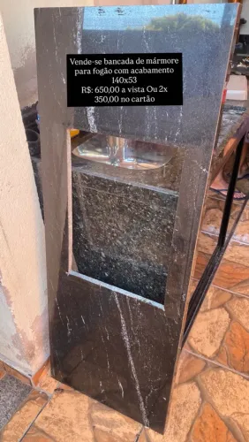 Bancada mármore fogão