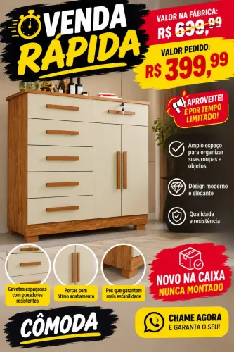 Cômoda madeira mdf