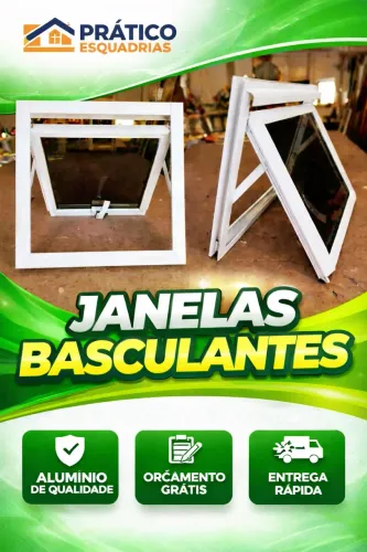 Janela Basculante de Alumínio com Vidro - Sob Medida