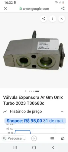 Vendo válvula expanssora de ar condicionado principal do ônix turbo