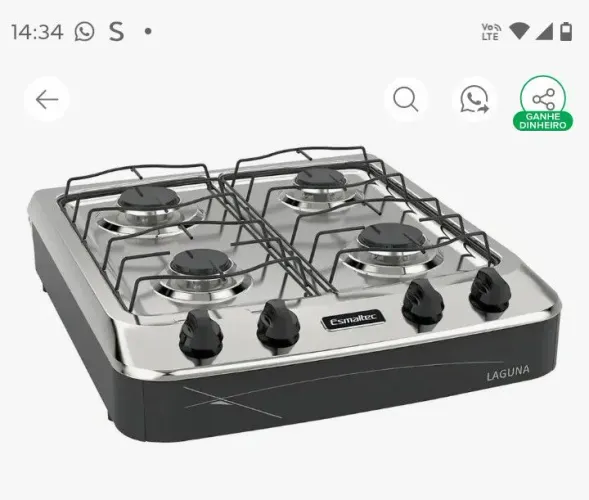 Fogão de mesa esmaltec