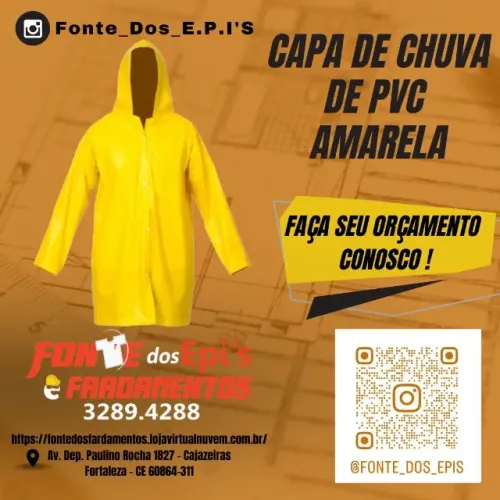 Capa de Chuva Amarela em PVC - Fonte dos Epis