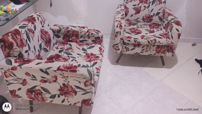 Poltronas em Suede estampado