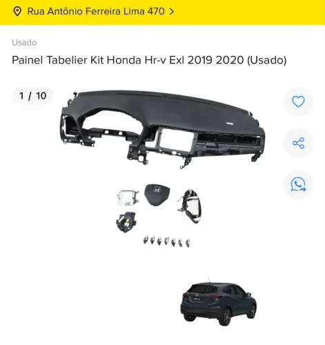 KIT AIRBAG HORNA HRV 2019 2020 COM NF E GARANTIA