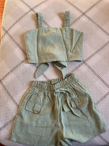 Conjunto Feminino Cropped e Short - Verde Menta