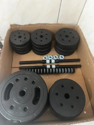 Conjunto De Halter Kit Peso Emborrachado 50kg Musculação