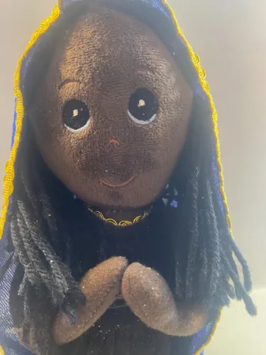 Nossa Senhora Aparecida Pelúcia Artesanal com Auréola - 20cm