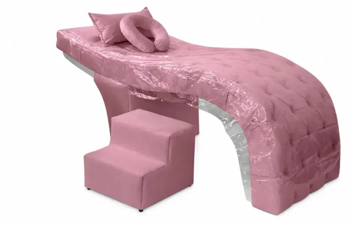 Maca estofada estética + escada + capa protetora + almofadas pescoço e pernas
