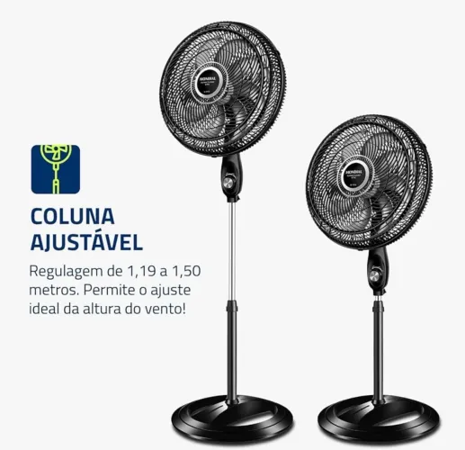 Ventilador de Coluna Mondial Super Turbo 8 Pás - 40cm - 140W - 110V