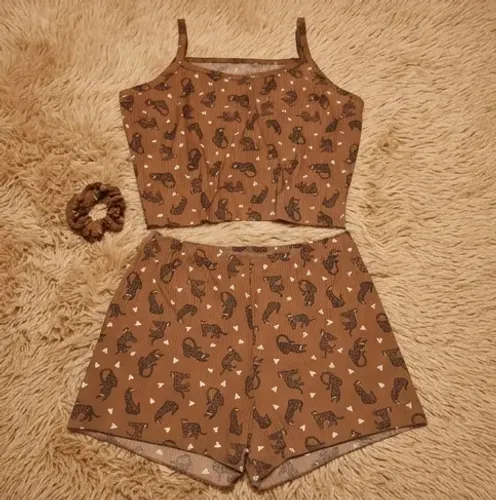 Baby Doll em tecido Suede Canelado Varias estampas + Prendedor de cabelo de brinde