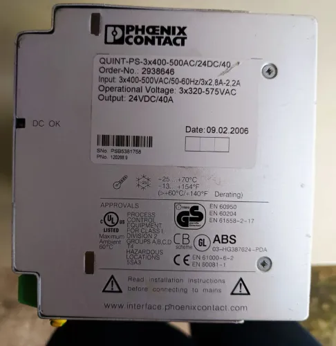 Fonte chaveada industrial 24V 40A 3x400V