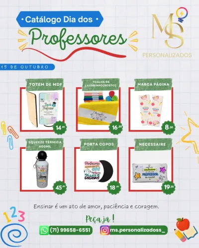 Personalizados dia dos professores