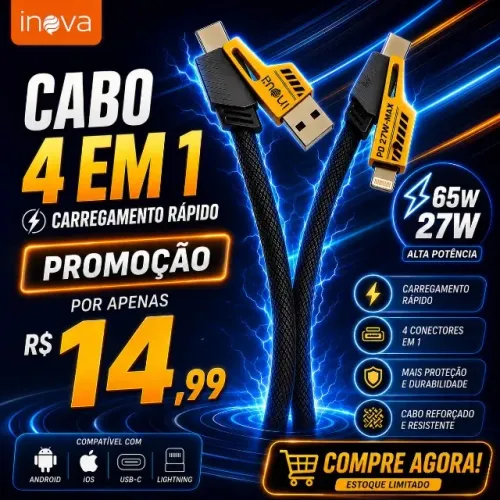 Cabo 3 em 1 turbo