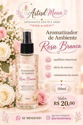 Aromatizador de Ambiente Rosa Branca