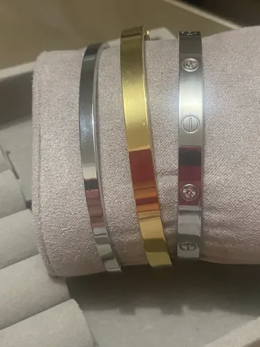 Pulseiras braceletes semi joias aço