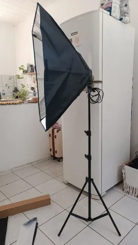 Kit Duplo Softbox Soquete E-27 Quádruplo Tripés<br>2m T-photo