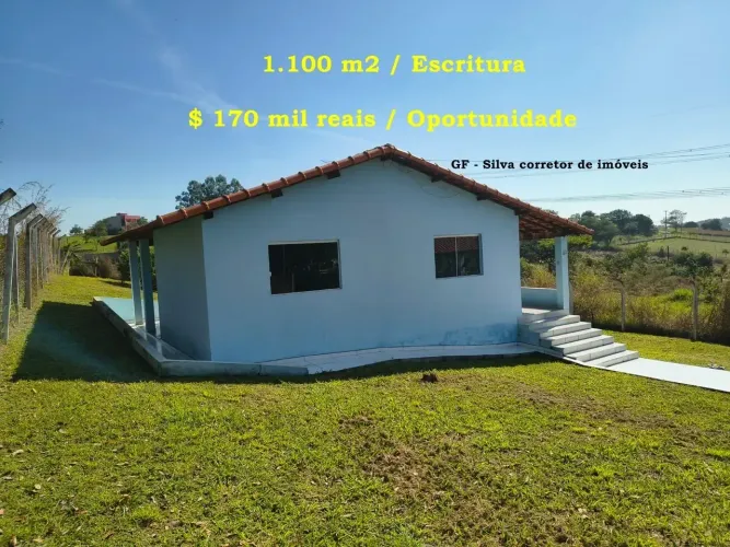 Chácara 1.100 m2 Oportunidade Escritura próx cidade Internet água luz