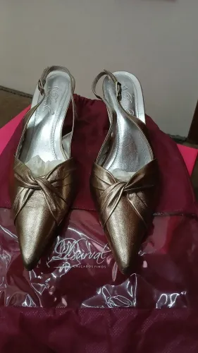 Sapato Scarpin Prata Velho
