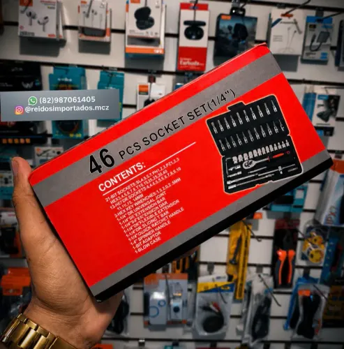 Kit chaves de catraca 46 peças