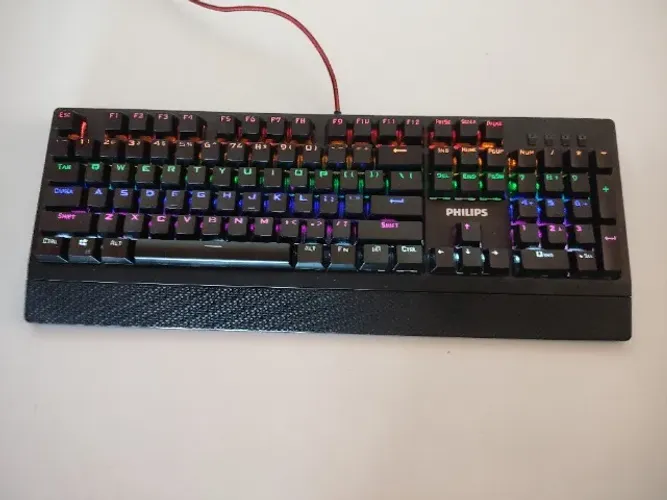 Teclado Mecânico Philips Spk8403 Usb Ok Ips Preto Inglês Us (Usado)