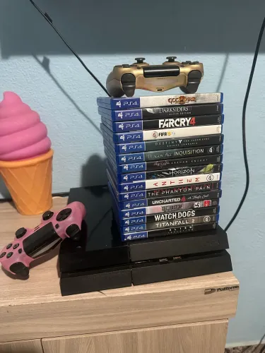 PS4 2 controles + 14 jogos 