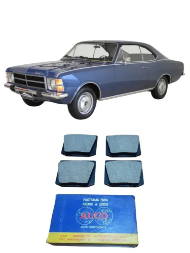 Jogo Pastilha de freio dianteiro Opala 1971 a 1976 Marca Auco de época 
