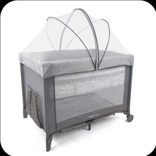 Berço Portátil Cosco Kids Nanny 2 Níveis de Altura (0 a 18kg) - Cinza + colchão + forro