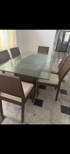 Tampo de vidro mesa 6 lugares