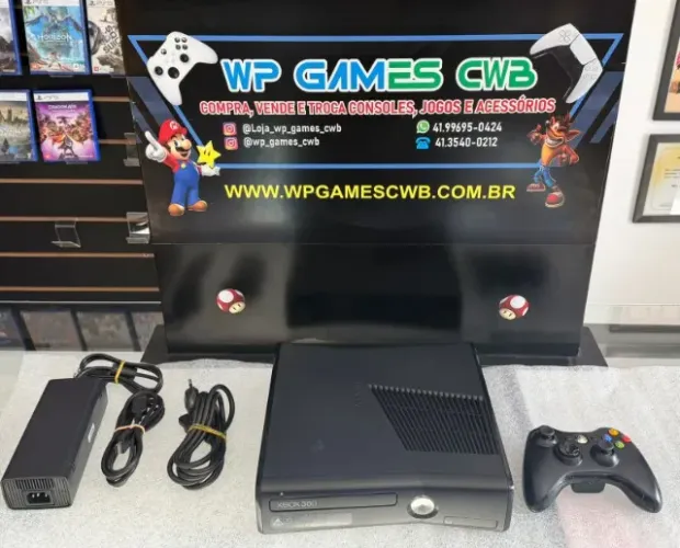 XBOX 360 SLIM D.E.S.B.L.O.Q.U.E.A.D.O USADO COM GARANTIA LOJA FÍSICA WP GAMES CWB
