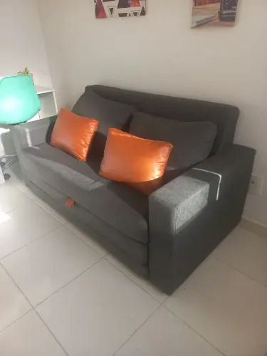 Sofá-Cama cinza escuro