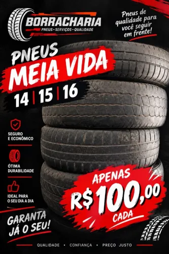 Pneu meia vida 14,15,16