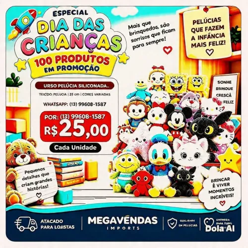 Pelúcia diversos modelos atacado e Varejo pronta entrega enviamos para todo o Brasil via o