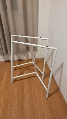 Cavaletes Metálicos Brancos para Base de Mesa - 2 Unidades