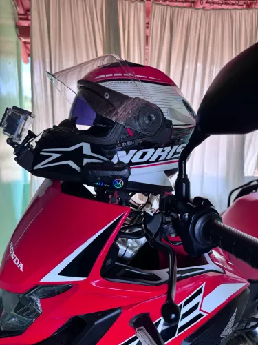 Capacete Norisk + câmera e intercomunicador aceito cartão 