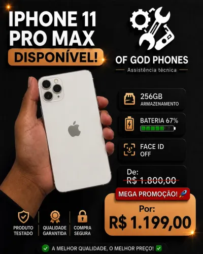 iPhone 11 Pro Max 256gb pra sair hoje