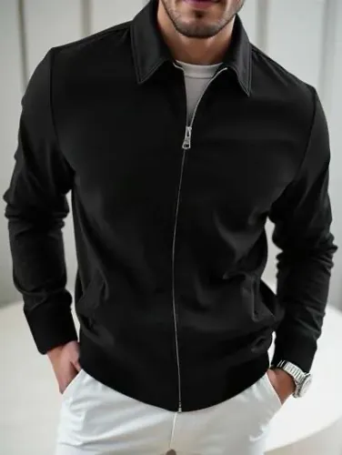 Blazer masculino moderno com zíper