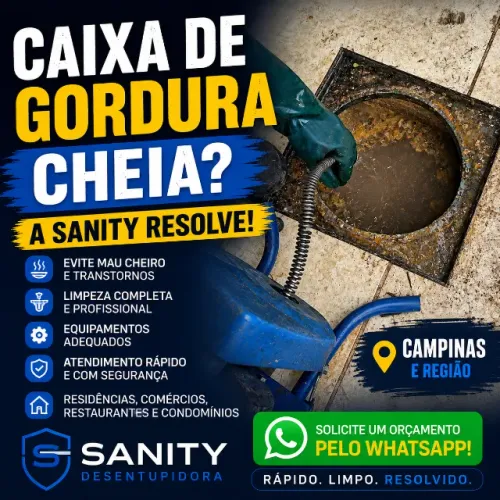 Limpeza de Caixa de Gordura Residencial e Comercial em Campinas