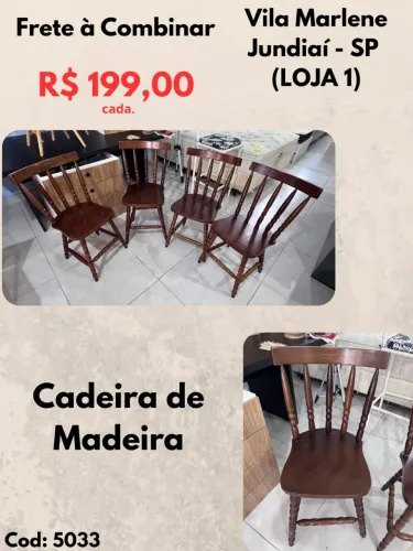 Cadeira De Madeira R$ 199,00 cada