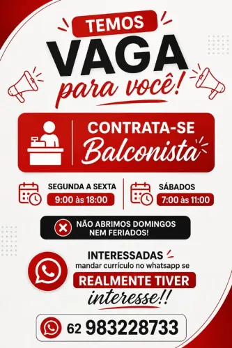 Atendente/balconista lanchonete