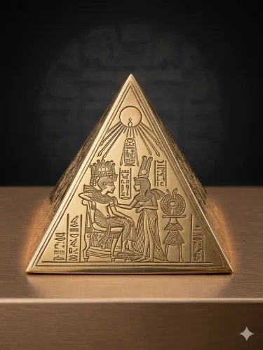 Antiguidade Pirâmide Egípcia em Bronze/Latão - Decoração e Colecionismo