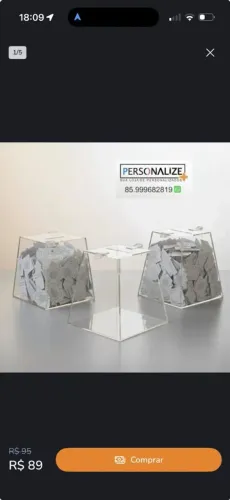 Urna de acrílico 